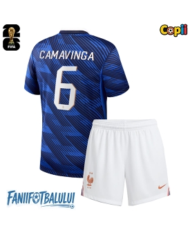 Franța Eduardo Camavinga #6 Echipament de Fotbal Replică Mondial 2026 Copii Acasa (+ Șorturi)